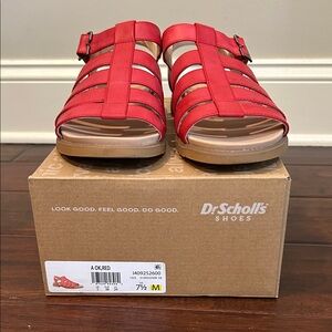 Dr. Scholl's Red Strappy Buckle Sandals